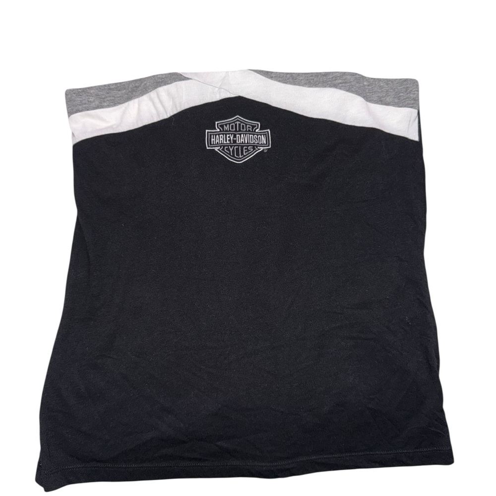 Vintage Harley-Davidson Black, White and Gray Tube Top  Size Large